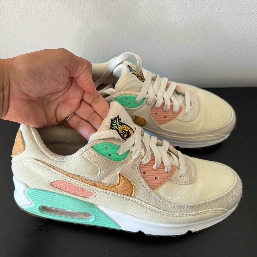 Nike air max 90 happy pineapple sneakers summer shoes retro 10 9.5 pink mint